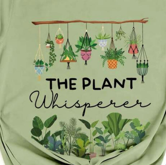 Army Green 'The Plant Whisperer' Graphic T-Shirt